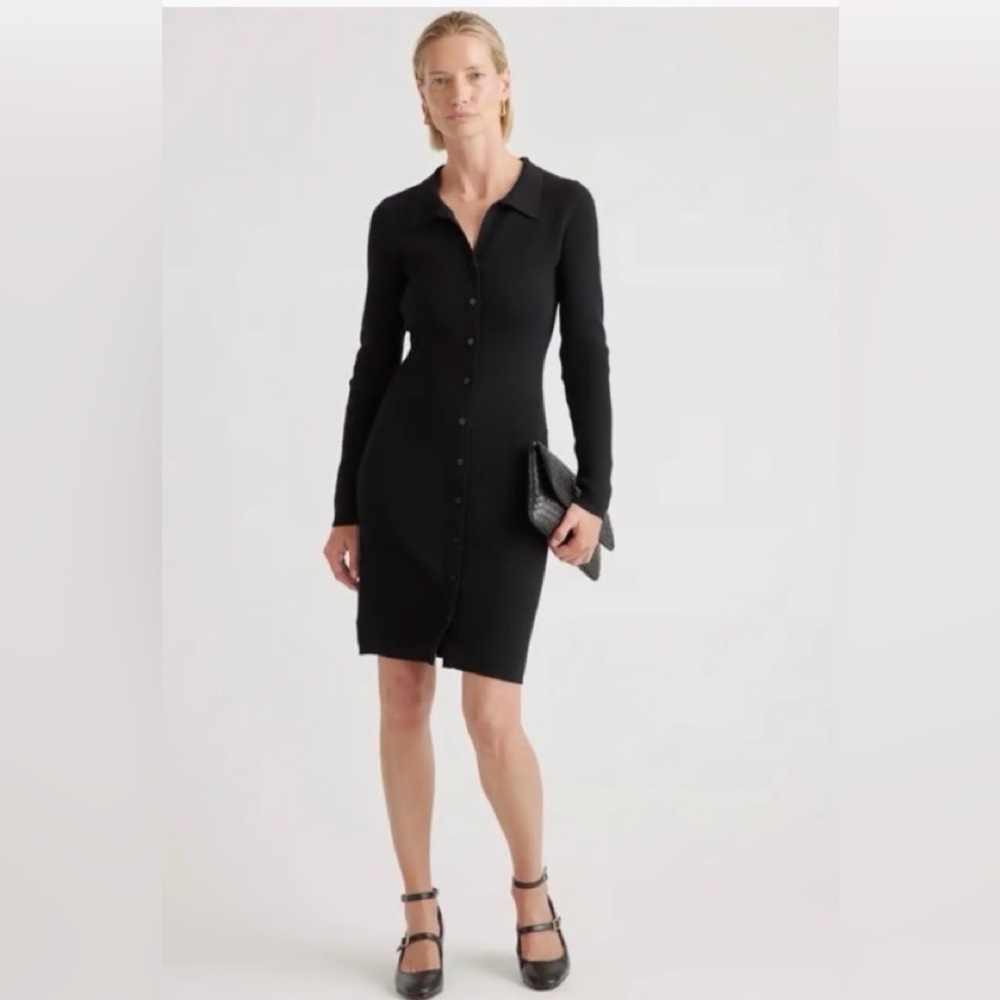 Quince Button-up Sweater Dress
